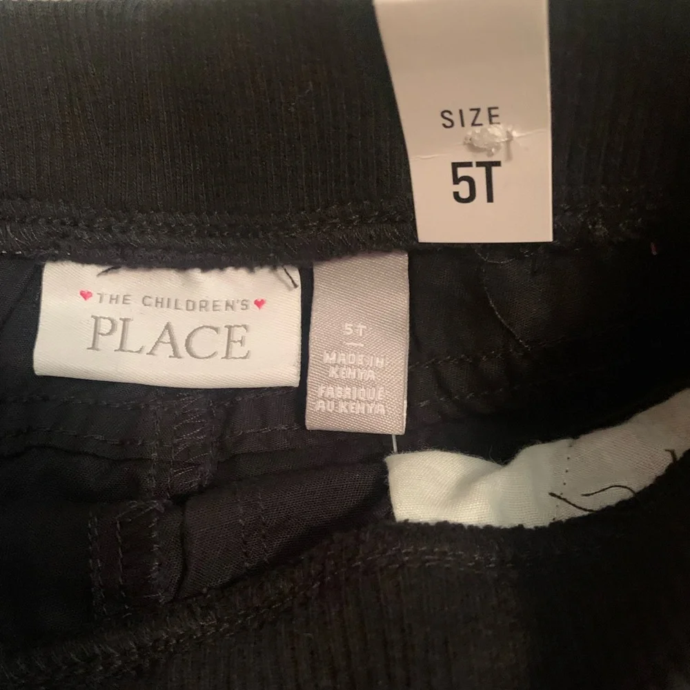 NWT The Children’s Place kids black shorts. Size 5T.